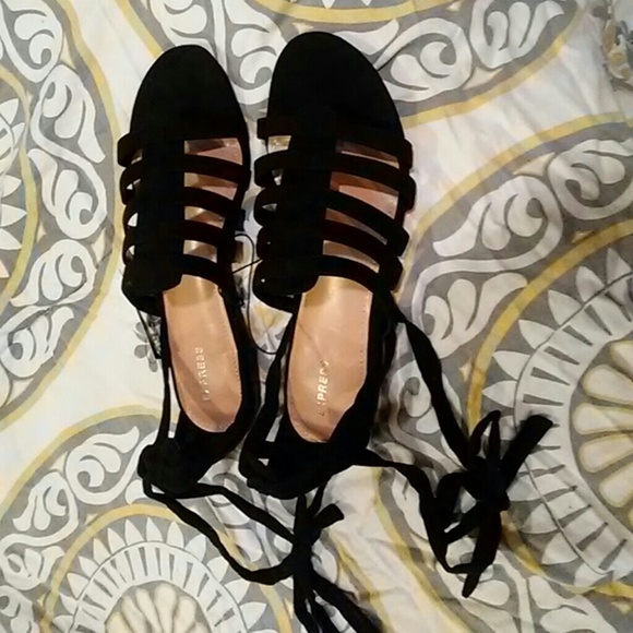 Express Shoes - Express Lace Up Gladiator Sandals